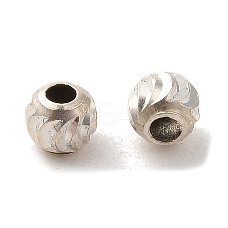 925 Sterling Silver Corrugated Round Spacer Beads LS-STER-K178-02D-S-1