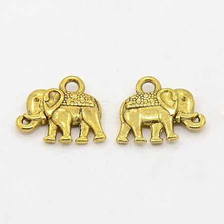 Vintage Elephant Charms A-PALLOY-ZN-47017-AG-F-1