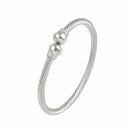 Round Brass Open Cuff Bangles BJEW-Z074-02P-1