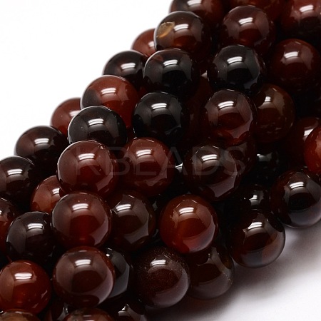 Dyed Natural Agate Round Beads Strands G-E321B-10mm-02-1