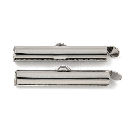 Brass Slide On End Clasp Tubes KK-N254-119P-04-1