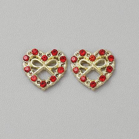 Heart with Bowknot Alloy Glass Cabochons LS-MRMJ-WH0202-012C-G-1
