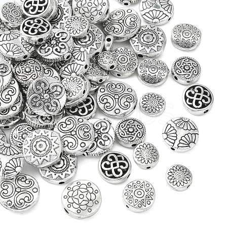 100Pcs 10 Styles Tibetan Style Alloy Beads TIBEP-CJ0003-15-1