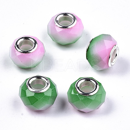 Baking Painted Glass European Beads DGLA-N033-05A-C03-1
