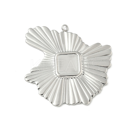 304 Stainless Steel Pendant Cabochon Settings LS-STAS-L293-05P-1