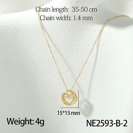 Mother's Day Brass Micro Pave Clear Cubic Zirconia Pendant Necklaces FS-WG67A5B-10-1