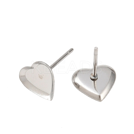 Tarnish Resistant Earring Cabochon Settings 304 Stainless Steel Ear Studs Blank Settings STAS-Q170-12-1