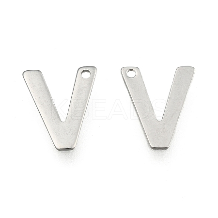 Tarnish Resistant 304 Stainless Steel Letter Charms LS-X-STAS-O072-V-1