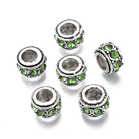 Alloy Rhinestone European Beads MPDL-Q212-001E-RS-1
