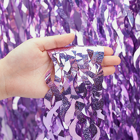 Plastic Foil Fringe Curtains AJEW-WH0314-685-1
