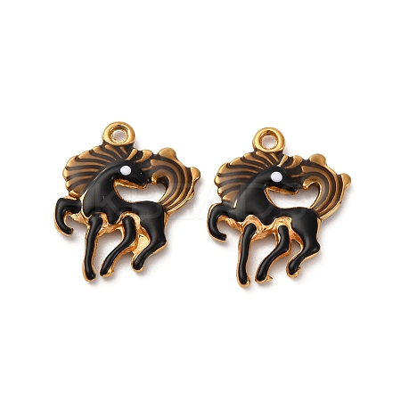 304 Stainless Steel Enamel Pendants STAS-Q363-13B-G-1