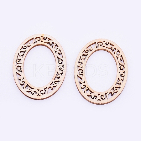 Unfinished Natural Wood Linking Rings WOOD-WH0103-80-1