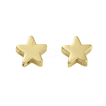 Rack Plating Brass Beads KK-C056-08A-G-1