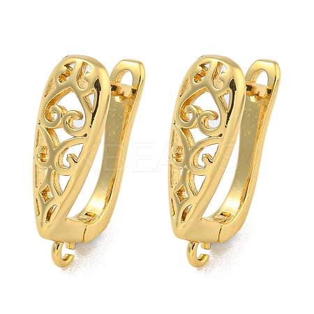 Rack Plating Brass Hoop Earring Findings EJEW-C102-25G-1