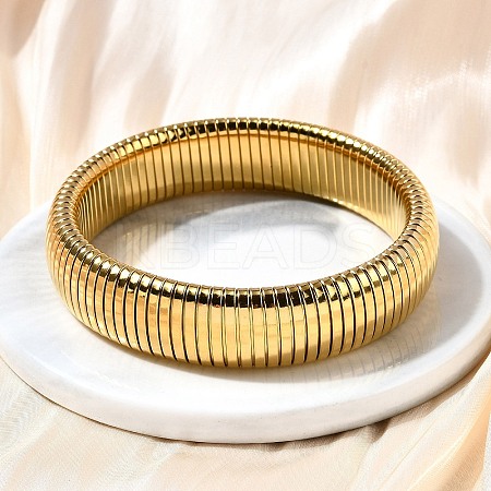 304 Stainless Steel Stretch Bracelets for Women Men BJEW-A031-02A-G-1