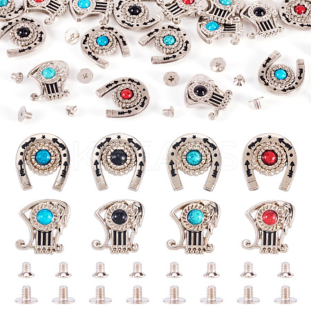 8 Styles Alloy Decorative Rivets BUTT-TA0001-19-1