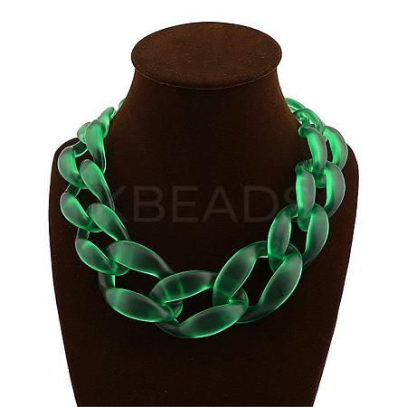 Frosted Acrylic Chunky Twisted Chain Necklacs for Women FS-WG1B9A7-02-1