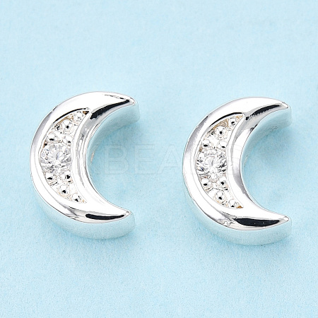 Brass Micro Pave Cubic Zirconia Beads FIND-Z035-16S-1
