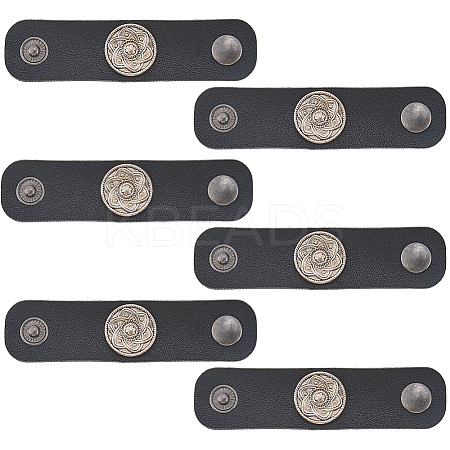 6Pcs PU Leather with Alloy Scarf Clips FIND-CL0001-84B-1