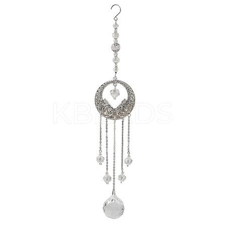 Ring Iron Hollow Big Pendant Decorations LS-DJEW-PW0007-06-1