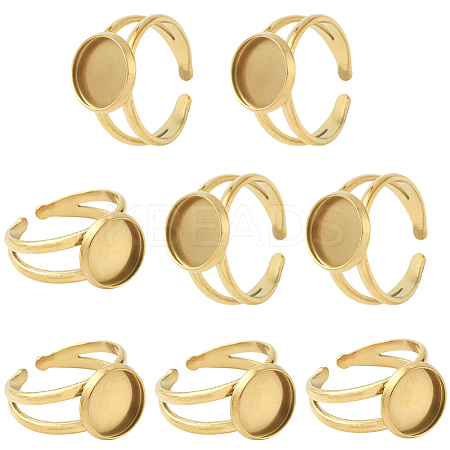 8Pcs 304 Stainless Steel Cuff Ring Settings STAS-BBC0008-13A-1