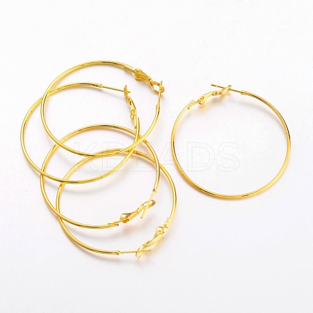 Brass Earring Findings Hoops EC108-3NFG-1