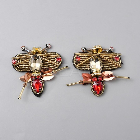 Rhinestone & Felt Bee Patches DIY-WH0723-069A-1