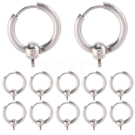 24Pcs 304 Stainless Steel Hoop Earring Findings FIND-SC0017-16B-1
