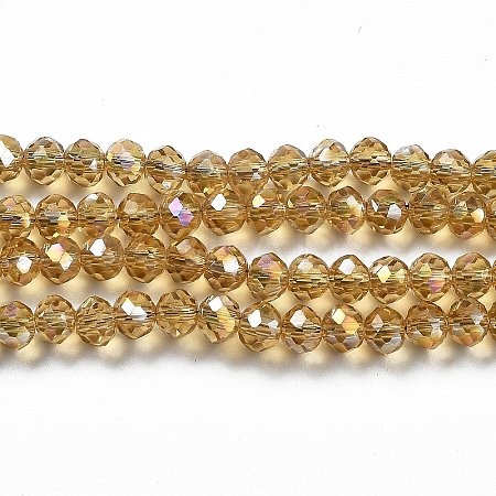 Electroplate Transparent Glass Beads Strands EGLA-A034-T4mm-H18-1