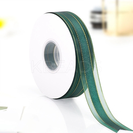 Polyester Organza Ribbons with Gold Edge PW-WG44996-05-1