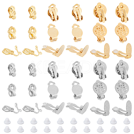 DICOSMETIC 36Pcs 6 Style 304 Stainless Steel Clip-on Earring Findings STAS-DC0001-29-1