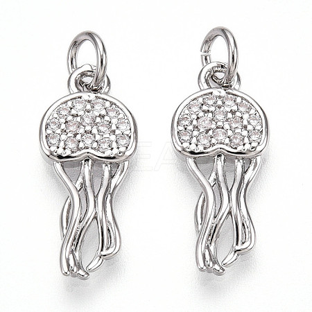 Brass Micro Pave Cubic Zirconia Pendants KK-N257-12P-1