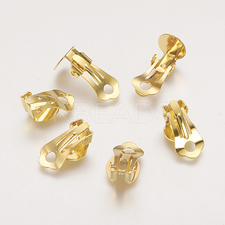 Brass Clip-on Earring Findings KK-H168-G-NF-1