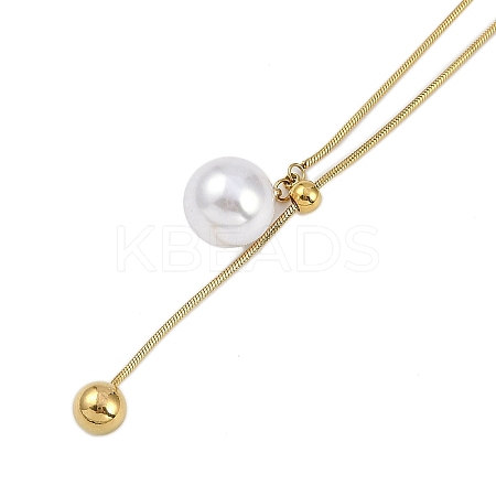 Ion Plating(IP) 304 Stainless Steel Snake Chain Necklaces NJEW-D080-08G-1