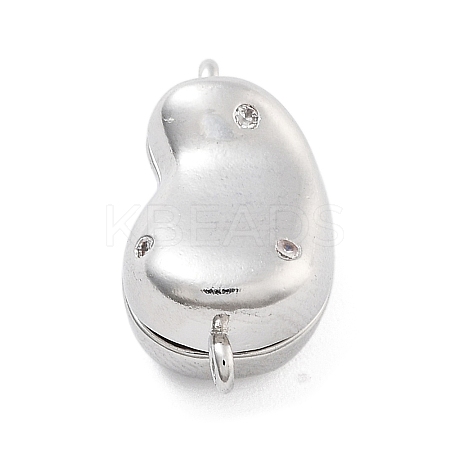 Brass Micro Pave Clear Cubic Zirconia Magnetic Clasps KK-C066-03P-1