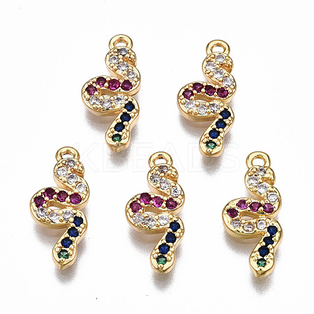 Brass Micro Pave Cubic Zirconia Charms KK-N233-080-NF-1
