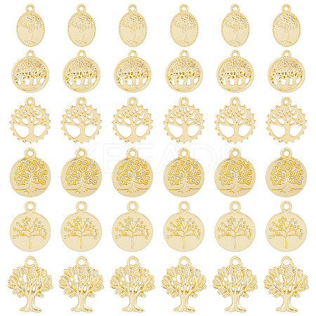 48Pcs 6 Style Alloy Pendants FIND-HY0002-82-1