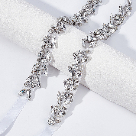 CHGCRAFT Crystal Rhinstone Bridal Belt for Wedding Dress AJEW-CA0002-03-1