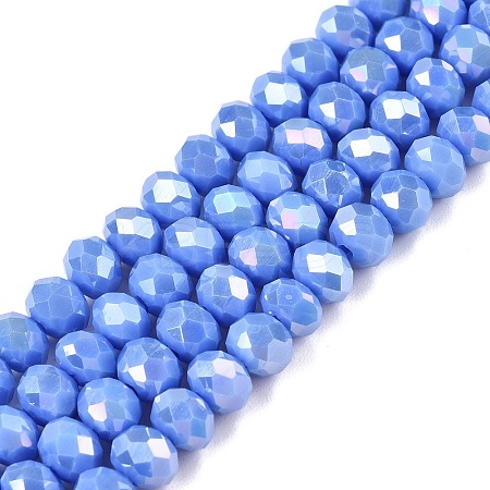 Electroplate Glass Beads Strands EGLA-A044-P6mm-B17-1