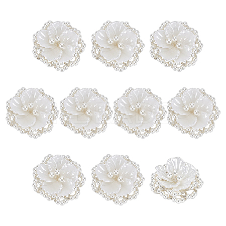 10Pcs Non-woven Fabric & Acrylic & Glass Ornament Accessories DIY-GO0002-72-1