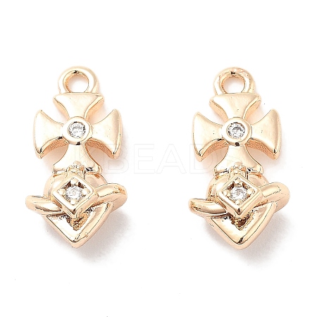 Micro Pave Clear Cubic Zirconia Pendants KK-M102-36G-1