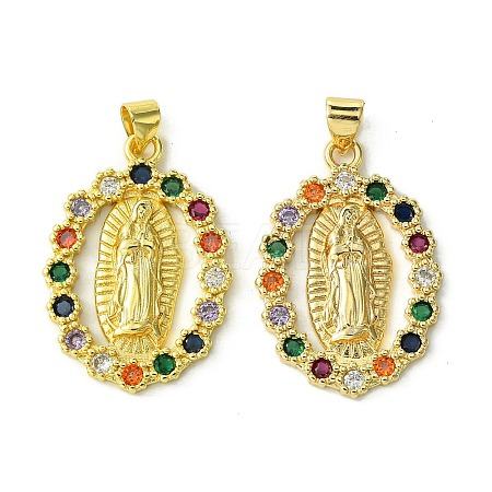 Brass Micro Pave Colorful Cubic Zirconia Pendants KK-H472-51C-G-1