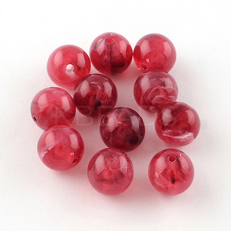Round Imitation Gemstone Acrylic Beads OACR-R029-16mm-09-1