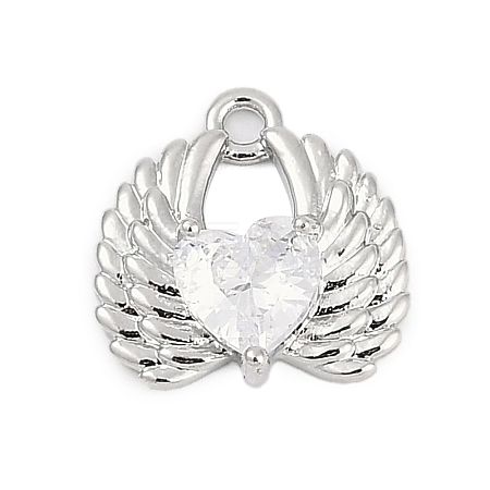Brass Micro Pave Cubic Zirconia Charms ZIRC-P122-01B-P01-1