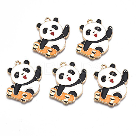 Rack Plating Alloy Enamel Pendants ENAM-N055-045-1