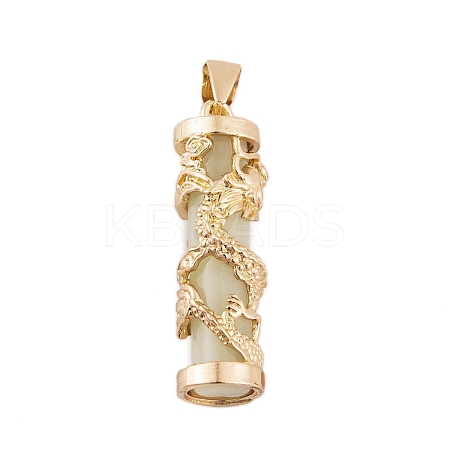 Synthetic Luminous Stone Column Pendants FIND-C058-01G-07-1