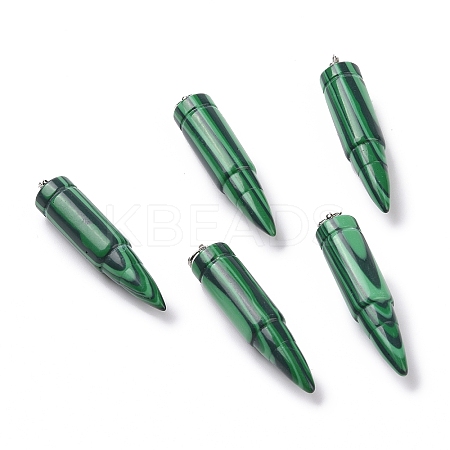 Synthetic Malachite Pointed Pendants G-D850-15-1