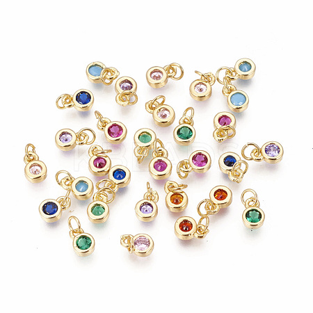 Brass with Single Cubic Zirconia Charms X-ZIRC-F095-03G-1