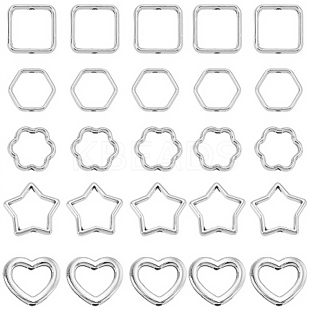 150Pcs 5 Styles Alloy Bead Frame FIND-SP0005-46-1
