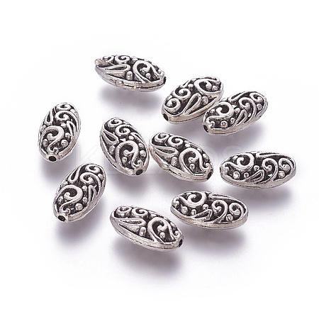 Oval Tibetan Style Alloy Filigree Beads LS-PALLOY-J218-45AS-1
